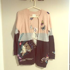 Dreamy embroidered Anthropologie cardigan